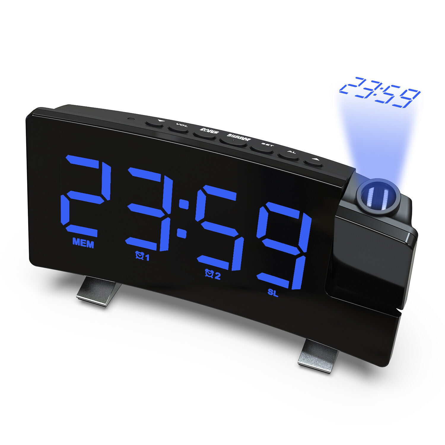 Modern LED Digital Alarm Clock with Projection Time Temperature Display - Picture 22 of 22