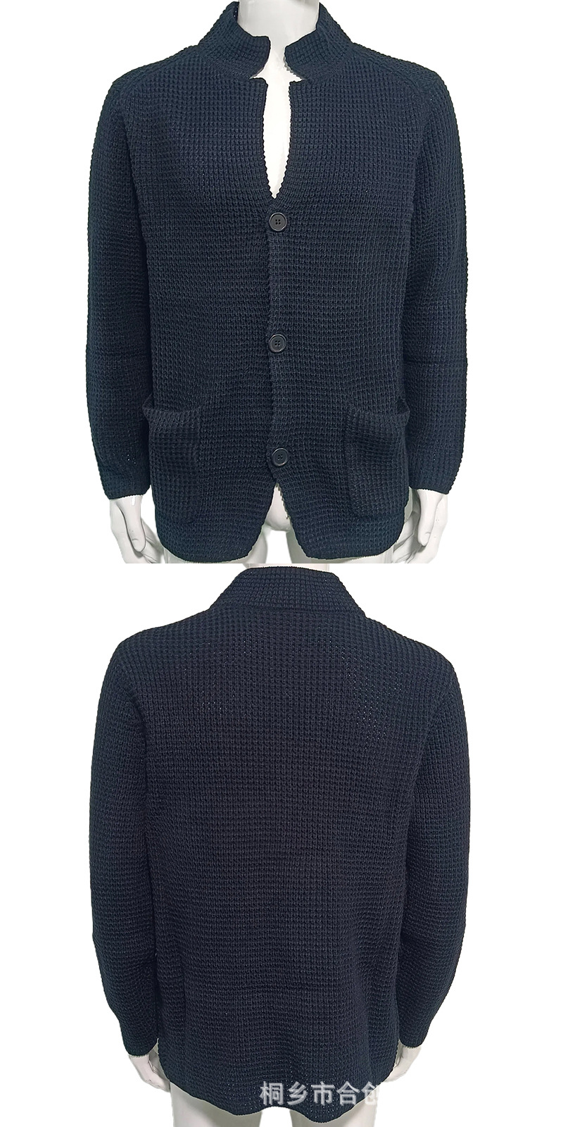 New Sweater Men's Stand Collar Knit Mid-length Cardigan Coat Regular Sweater - Picture 19 of 24