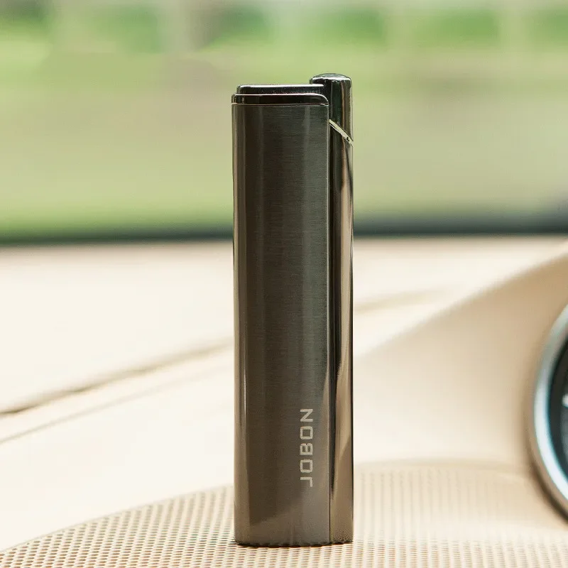 JOBON Ultra-thin Metal Butane Gas Lighter Outdoor Windproof Inflatable Torch