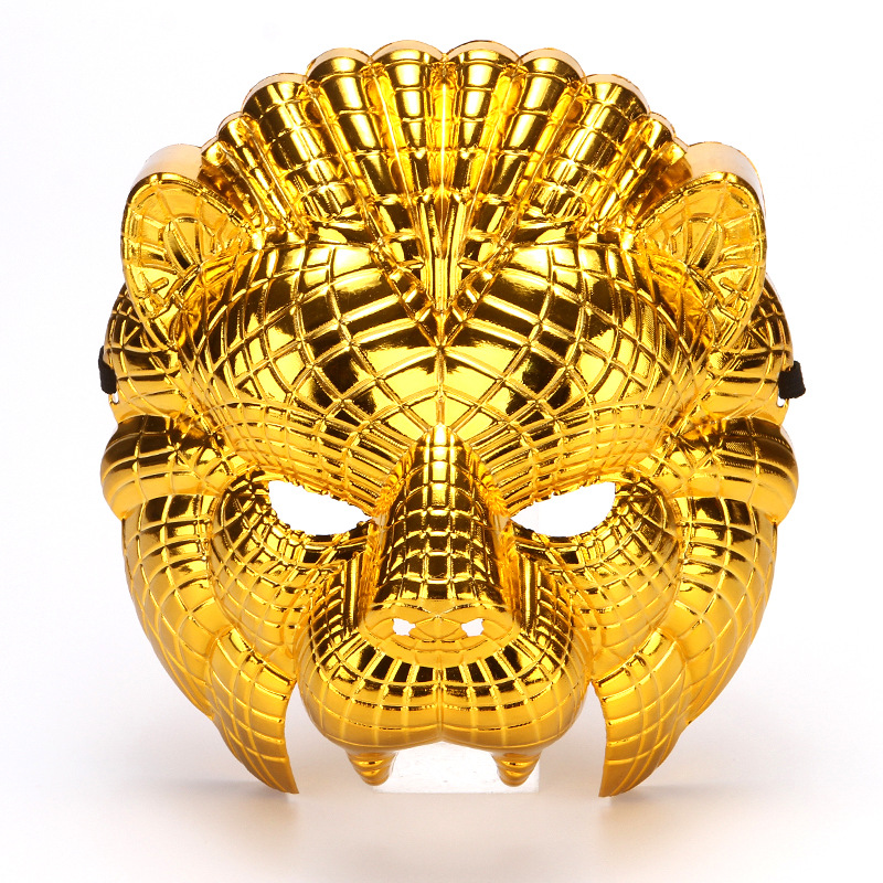 Halloween Squid Game VIP Gold Plastic Adult Costume Leopard Lion Masks - Picture 11 of 11