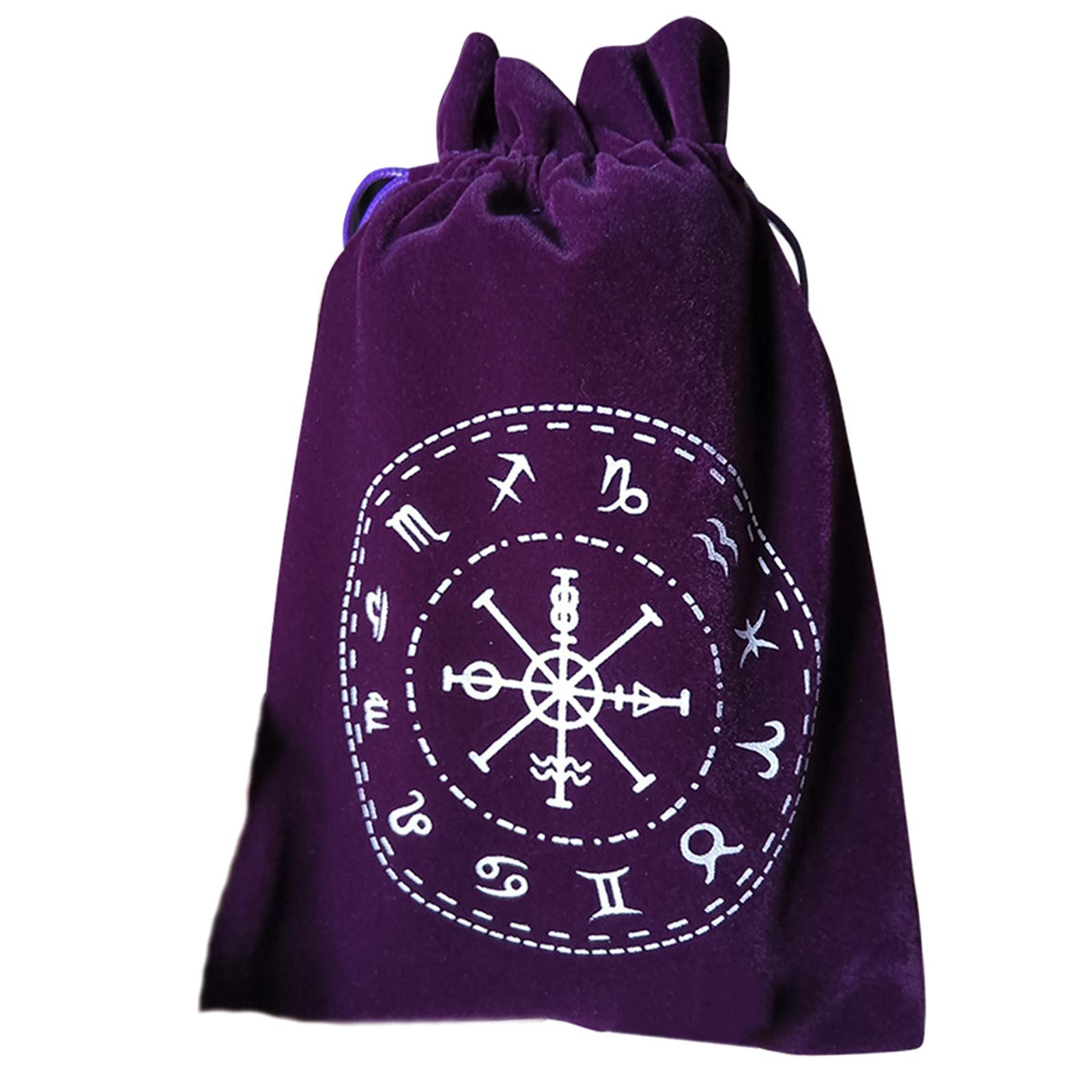 Tarot Card Storage Bag 7"x5" Velvet Drawstring Board Game Jewelry Pouch - Imagen 20 de 29