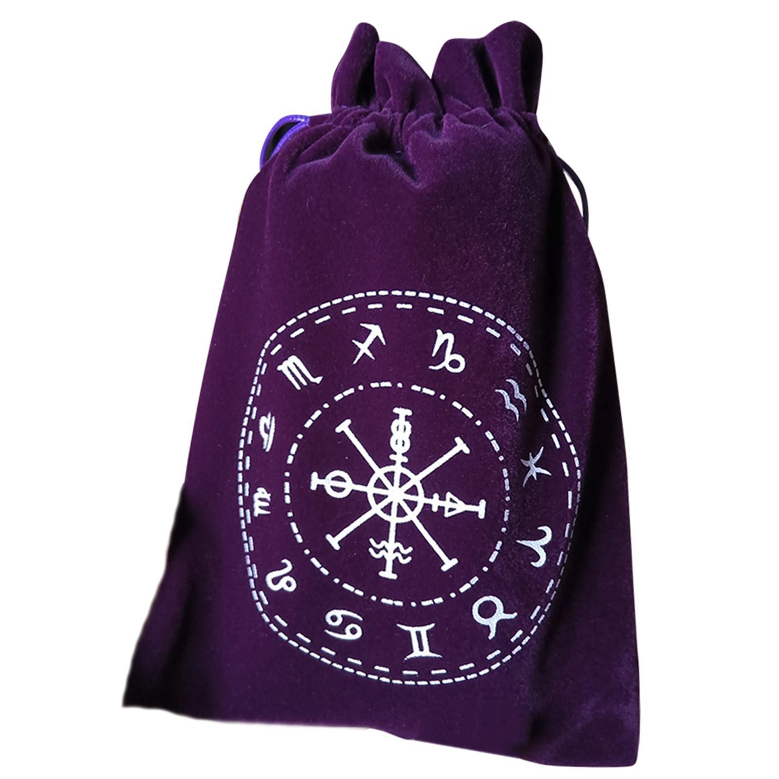 Tarot Card Storage Bag 7"x5" Velvet Drawstring Board Game Jewelry Pouch - Imagen 22 de 29