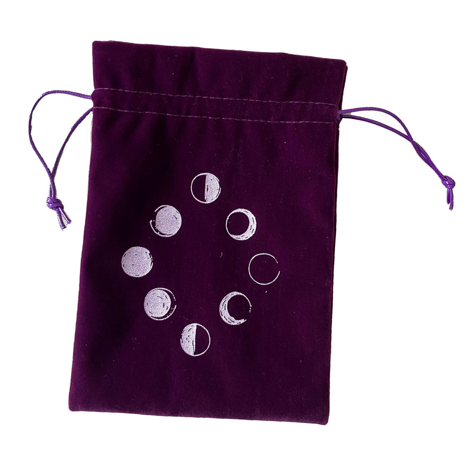 Tarot Card Storage Bag 7"x5" Velvet Drawstring Board Game Jewelry Pouch - Imagen 24 de 29