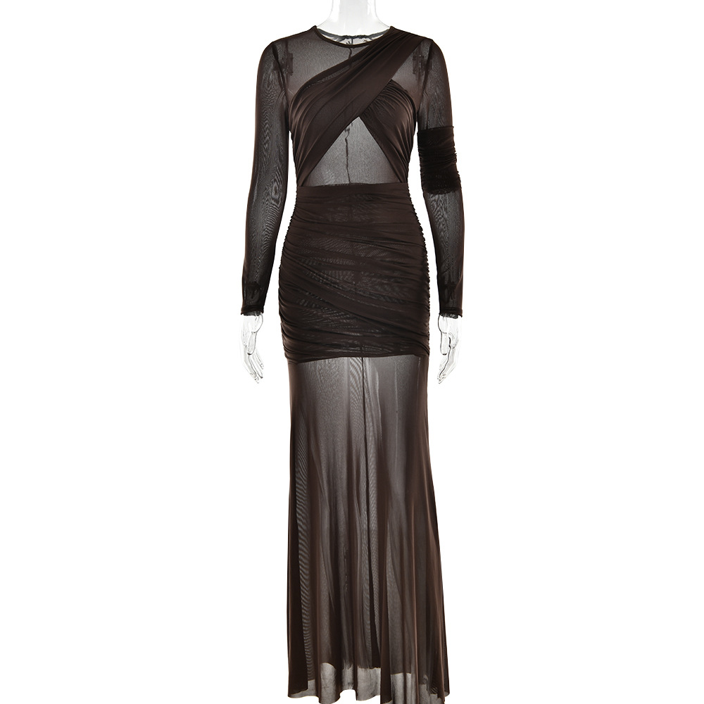 Sexy mesh see through long sleeved dress for spicy girls at parties and banquets - Picture 18 of 19