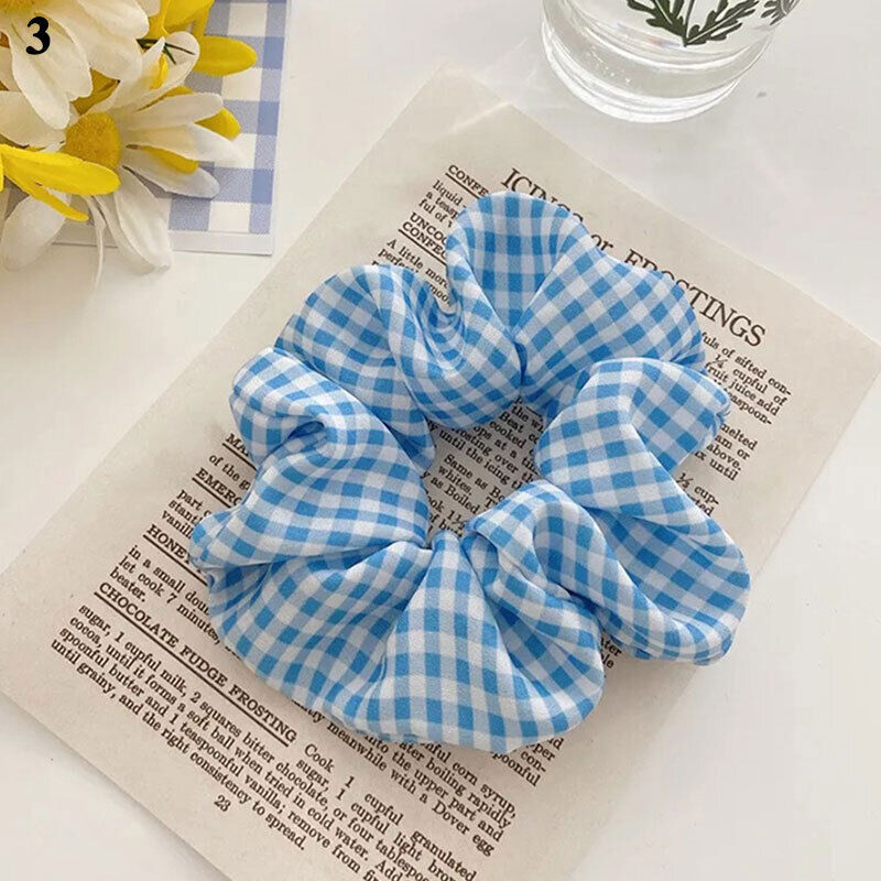 Corda per capelli stampa margherita a pois a quadri moda accessori per capelli semplici dolce - Foto 10 di 12