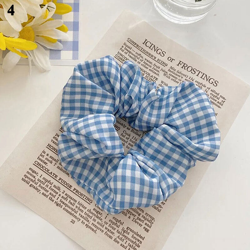 Corda per capelli stampa margherita a pois a quadri moda accessori per capelli semplici dolce - Foto 11 di 12