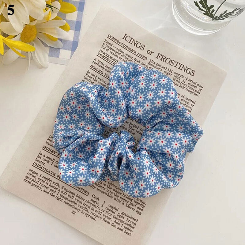 Corda per capelli stampa margherita a pois a quadri moda accessori per capelli semplici dolce - Foto 12 di 12