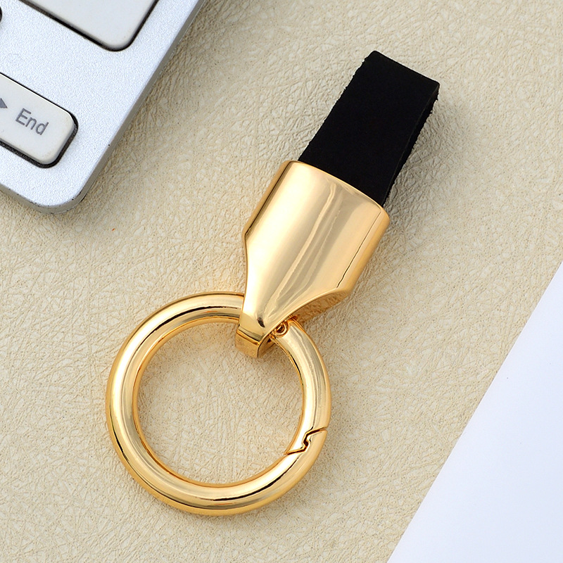 Frosted cowhide keychain pendant, car keychain ring, solid color leather keychai - Picture 33 of 64