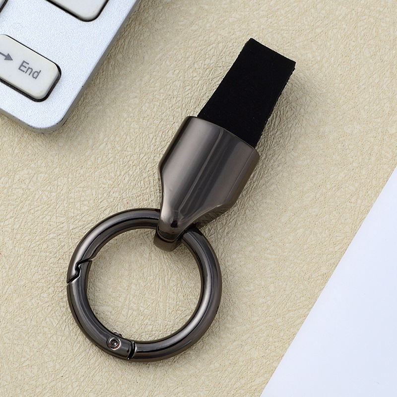 Frosted cowhide keychain pendant, car keychain ring, solid color leather keychai - Picture 41 of 64