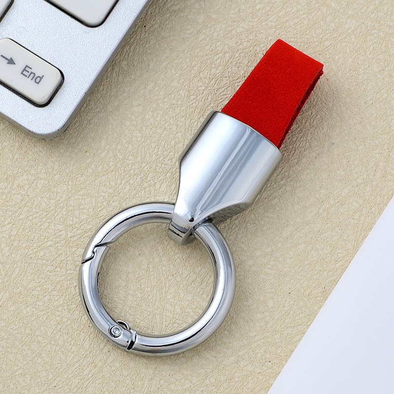 Frosted cowhide keychain pendant, car keychain ring, solid color leather keychai - Picture 52 of 64