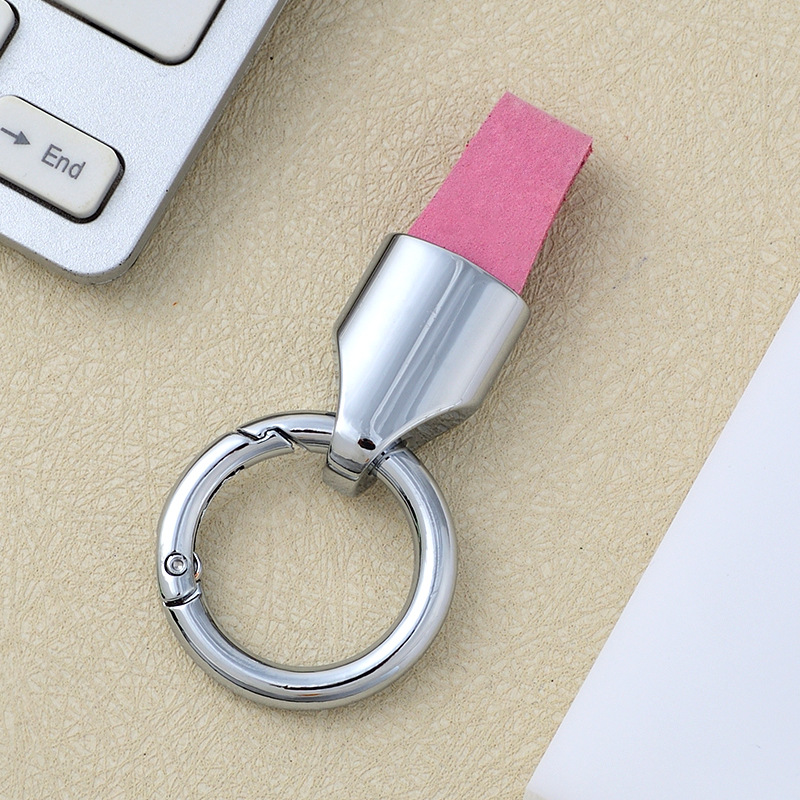 Frosted cowhide keychain pendant, car keychain ring, solid color leather keychai - Picture 53 of 64
