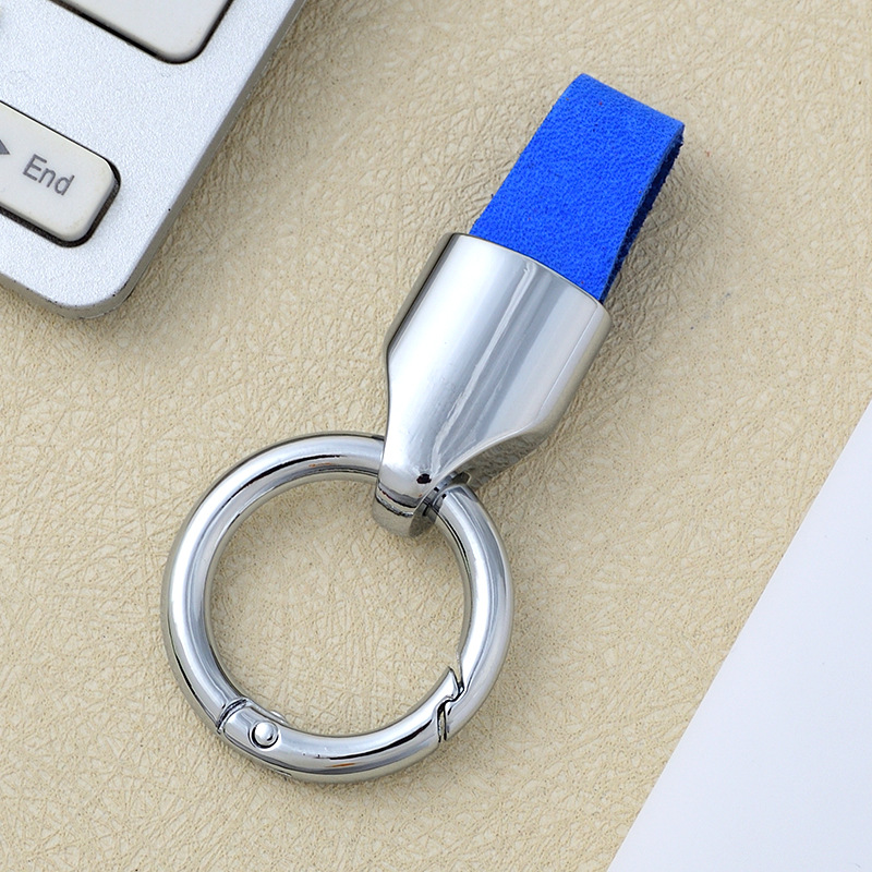 Frosted cowhide keychain pendant, car keychain ring, solid color leather keychai - Picture 54 of 64