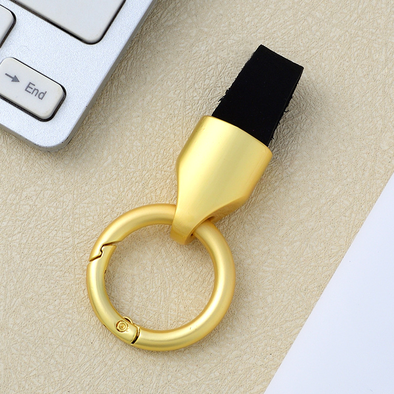 Frosted cowhide keychain pendant, car keychain ring, solid color leather keychai - Picture 57 of 64