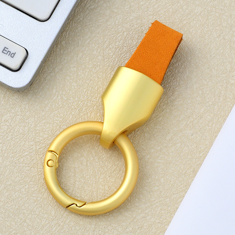 Frosted cowhide keychain pendant, car keychain ring, solid color leather keychai - Picture 58 of 64