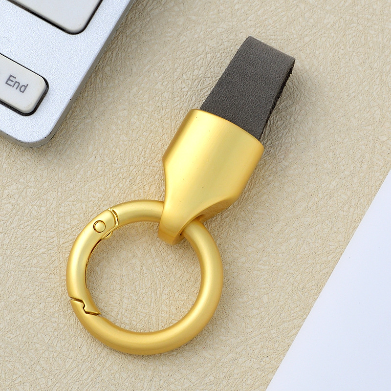 Frosted cowhide keychain pendant, car keychain ring, solid color leather keychai - Picture 59 of 64