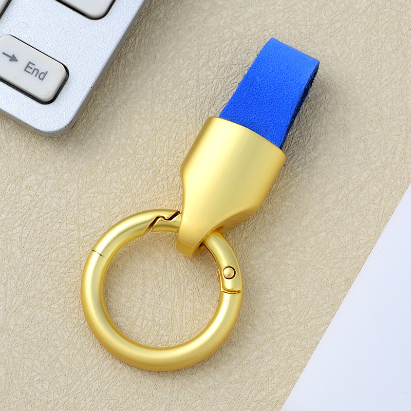 Frosted cowhide keychain pendant, car keychain ring, solid color leather keychai - Picture 62 of 64