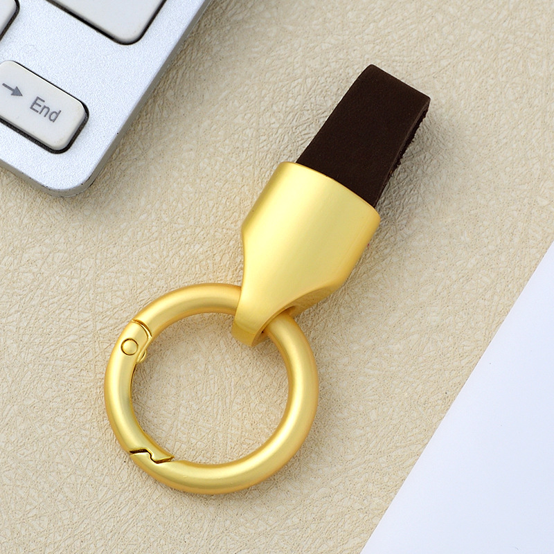 Frosted cowhide keychain pendant, car keychain ring, solid color leather keychai - Picture 63 of 64