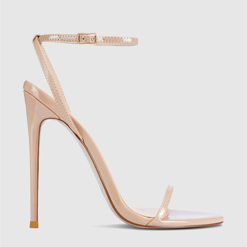 Mujeres Sexy Tacones de aguja con correa en el tobillo Tacón alto Punta abierta Vestido Fiesta Tacón Sandalias - Imagen 18 de 18