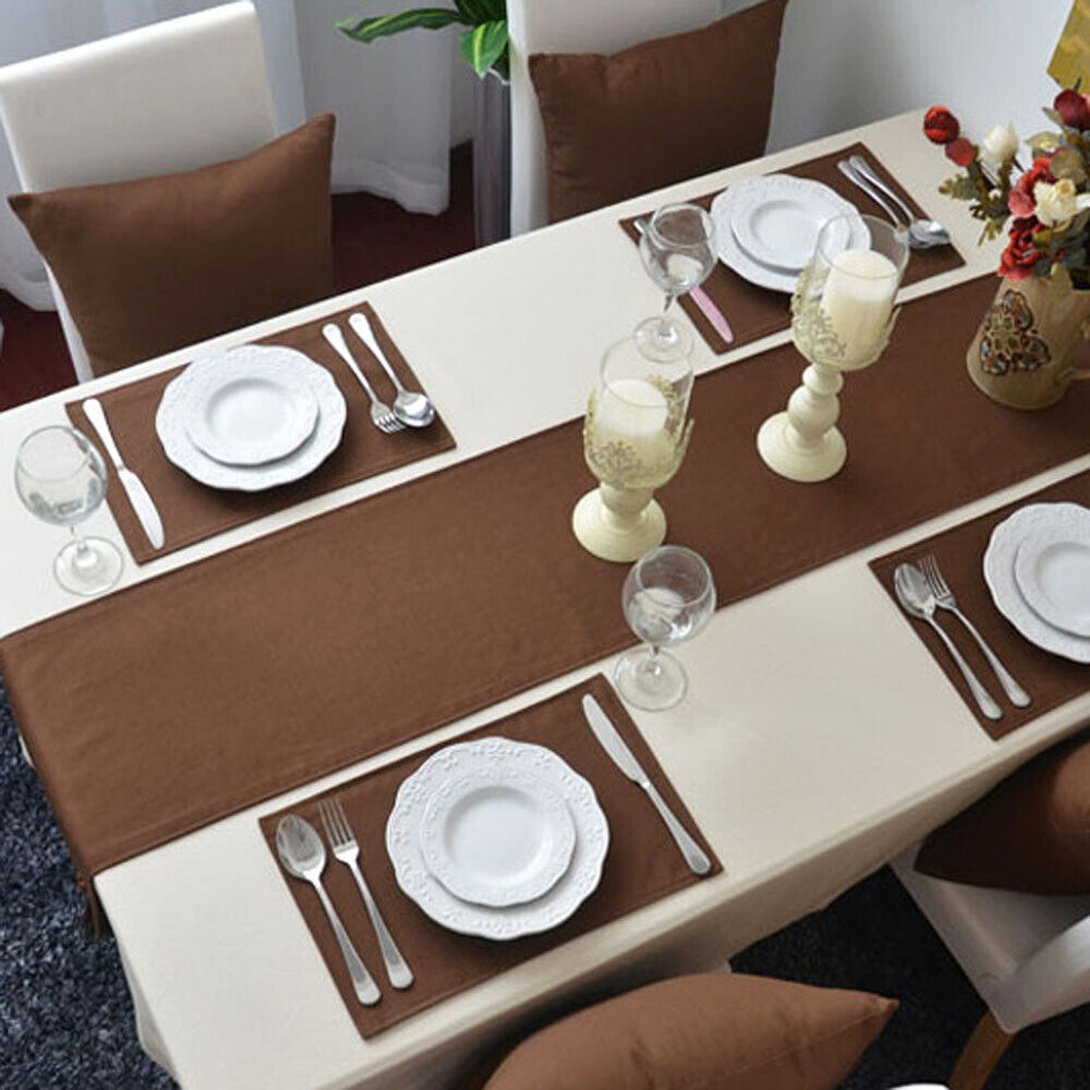 Plain Tablecloth Table Runner Kitchen Wedding Party Dinner Home Decor - Picture 11 of 11