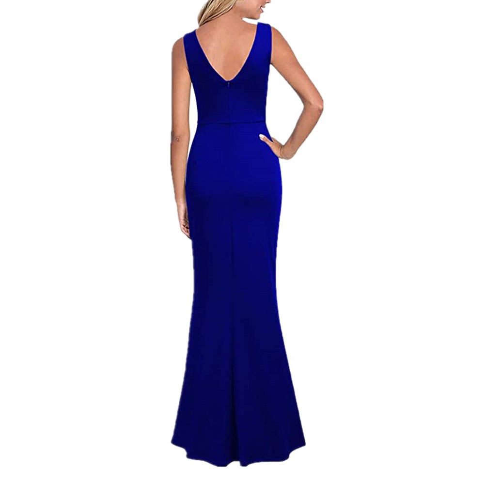 Damen Slim Fit Ballkleid Formeller Abend Abschlussball Party Cocktailkleid Hoher Schlitz - Bild 16 von 16