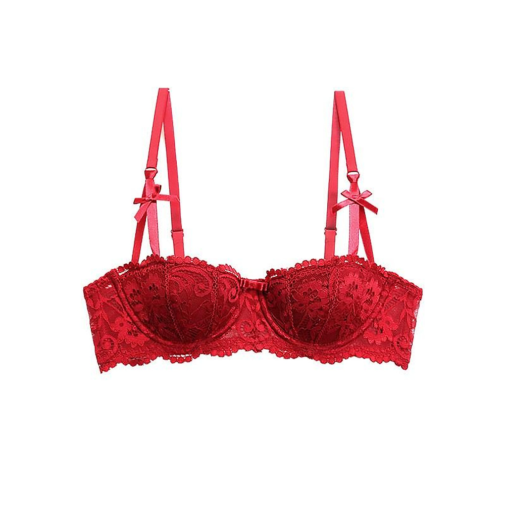Varsbaby transparente Spitze ungefütterter BH Damen sexy ultradünn Beauty 1/2 Cup Bralette - Bild 26 von 27