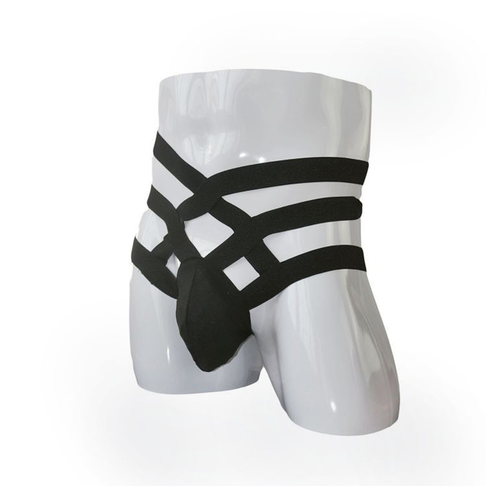 Intimo uomo elastico Jock Strap sexy e comodo rosso/nero/bianco - Foto 5 di 8
