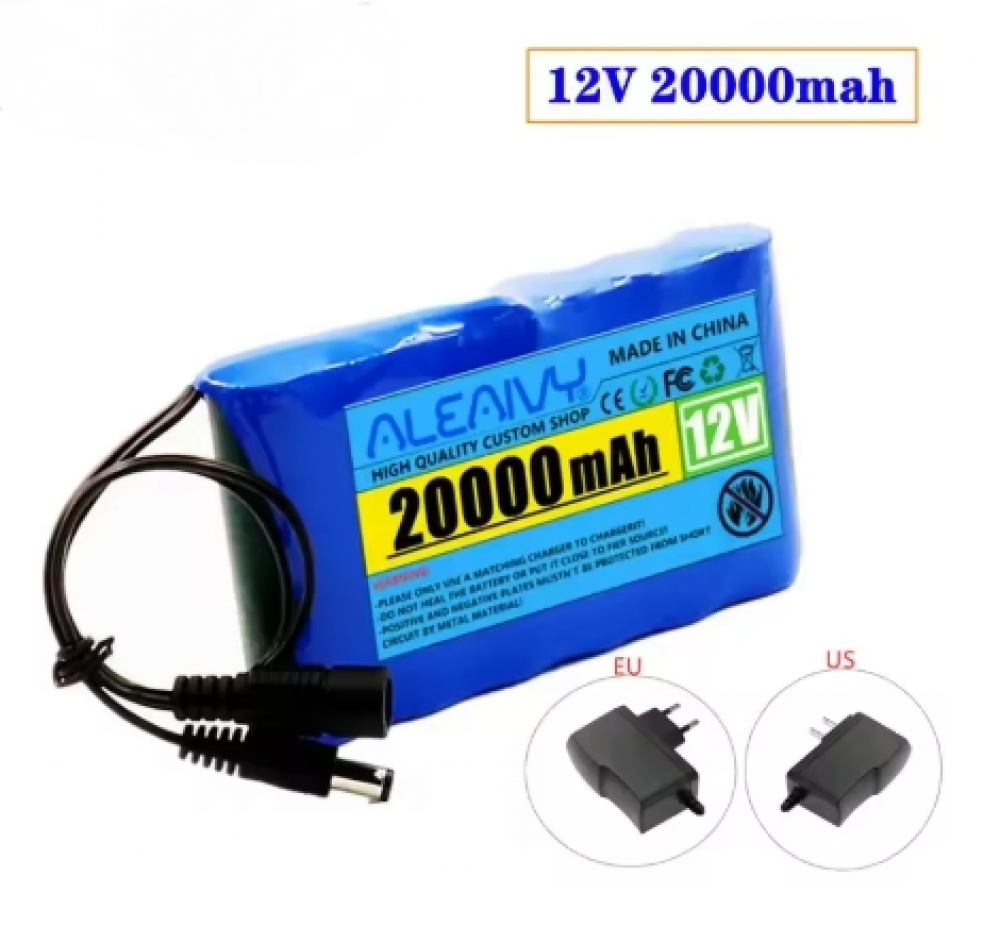 12V 20000mah Battery Rechargeable Li-lon Battery Pack DC 12.6v Charger CCTV Cam - Zdjęcie 7 z 7
