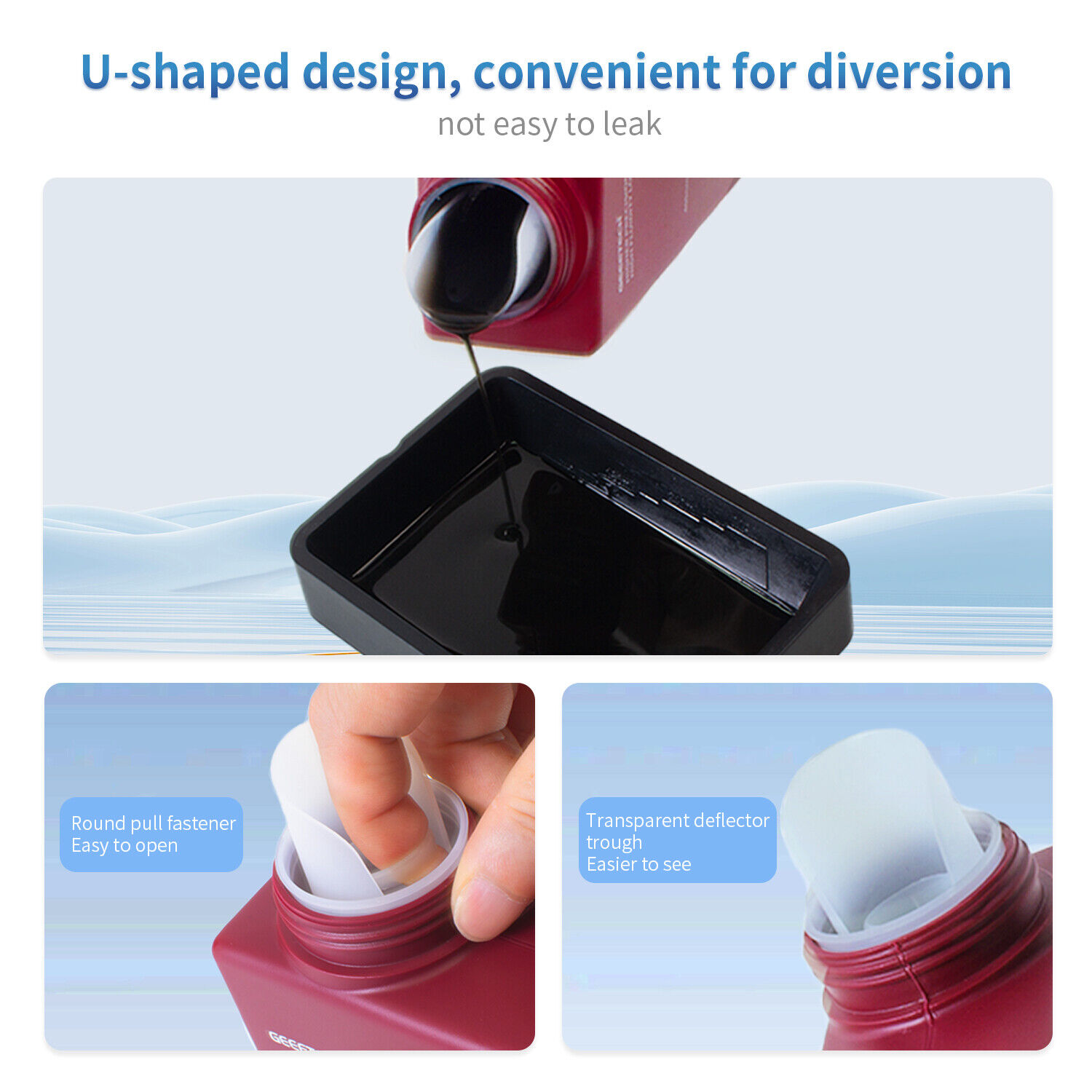 GEEETECH Resina simile all'ABS 1 KG/bottiglia 405 nm polimerizzazione UV per stampanti 3D LCD DLP resina - Foto 88 di 90