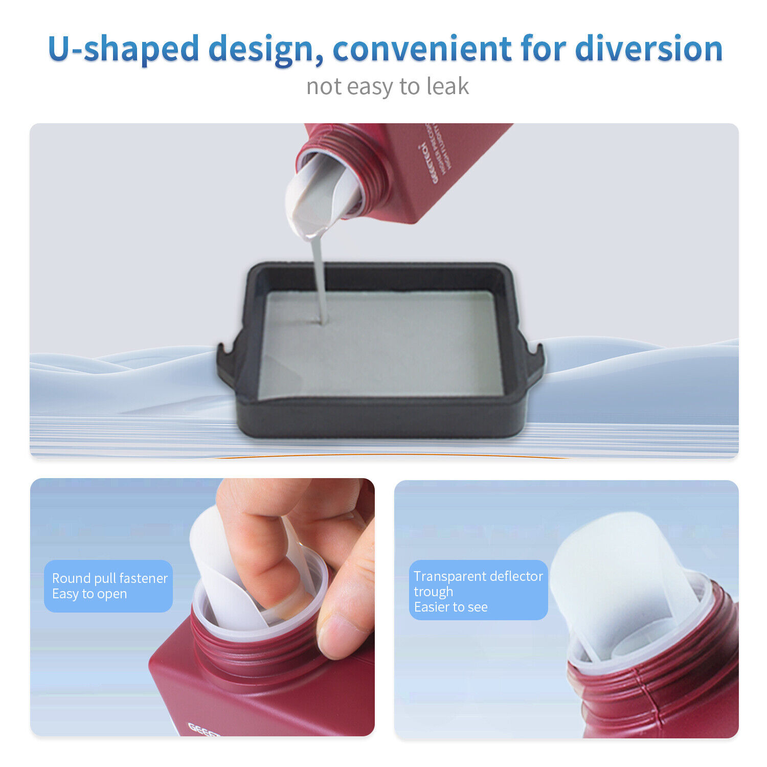 GEEETECH Resina simile all'ABS 1 KG/bottiglia 405 nm polimerizzazione UV per stampanti 3D LCD DLP resina - Foto 64 di 90