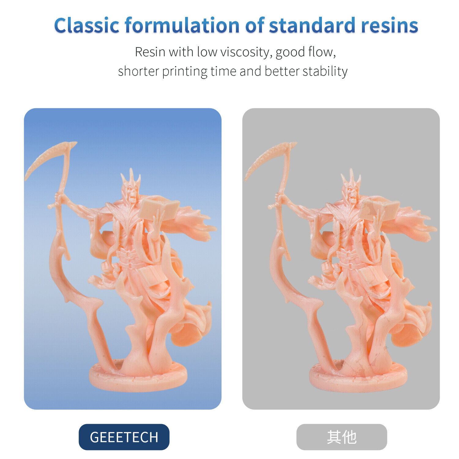 GEEETECH Resina simile all'ABS 1 KG/bottiglia 405 nm polimerizzazione UV per stampanti 3D LCD DLP resina - Foto 53 di 90