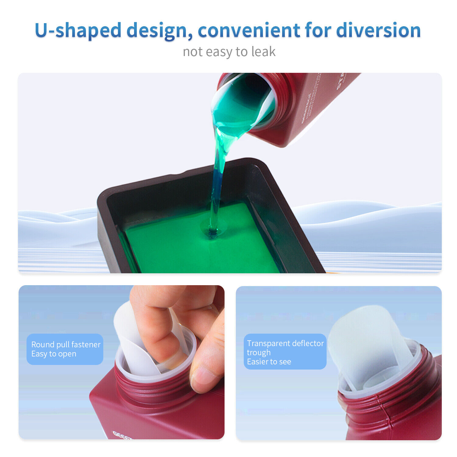 GEEETECH Resina simile all'ABS 1 KG/bottiglia 405 nm polimerizzazione UV per stampanti 3D LCD DLP resina - Foto 27 di 90