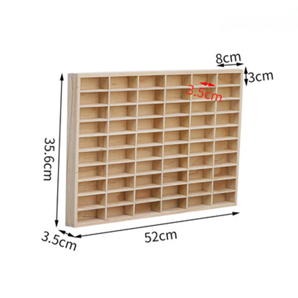 60/62 Grids Wooden Shelf FOR Hot Wheels Diecast Matchbox 1:64 Toy Display Case