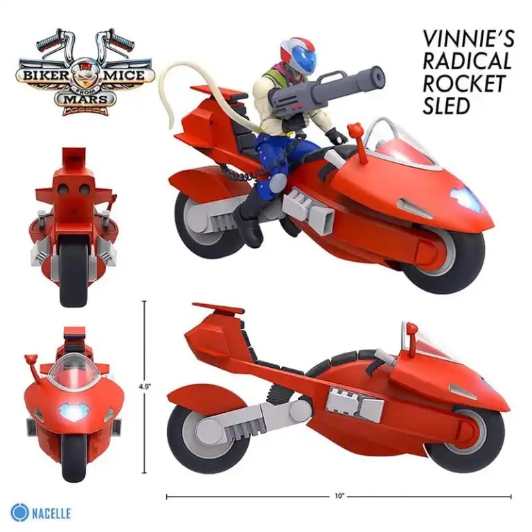 NACELLE 1993 Biker Mice from Mars 1/12 Scale Figure with Motorcycle Toy - Picture 16 of 23