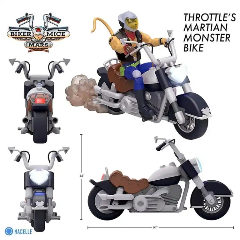 NACELLE 1993 Biker Mice from Mars 1/12 Scale Figure with Motorcycle Toy - Picture 17 of 23