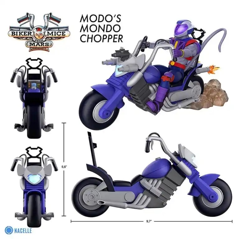 NACELLE 1993 Biker Mice from Mars 1/12 Scale Figure with Motorcycle Toy - Picture 18 of 23