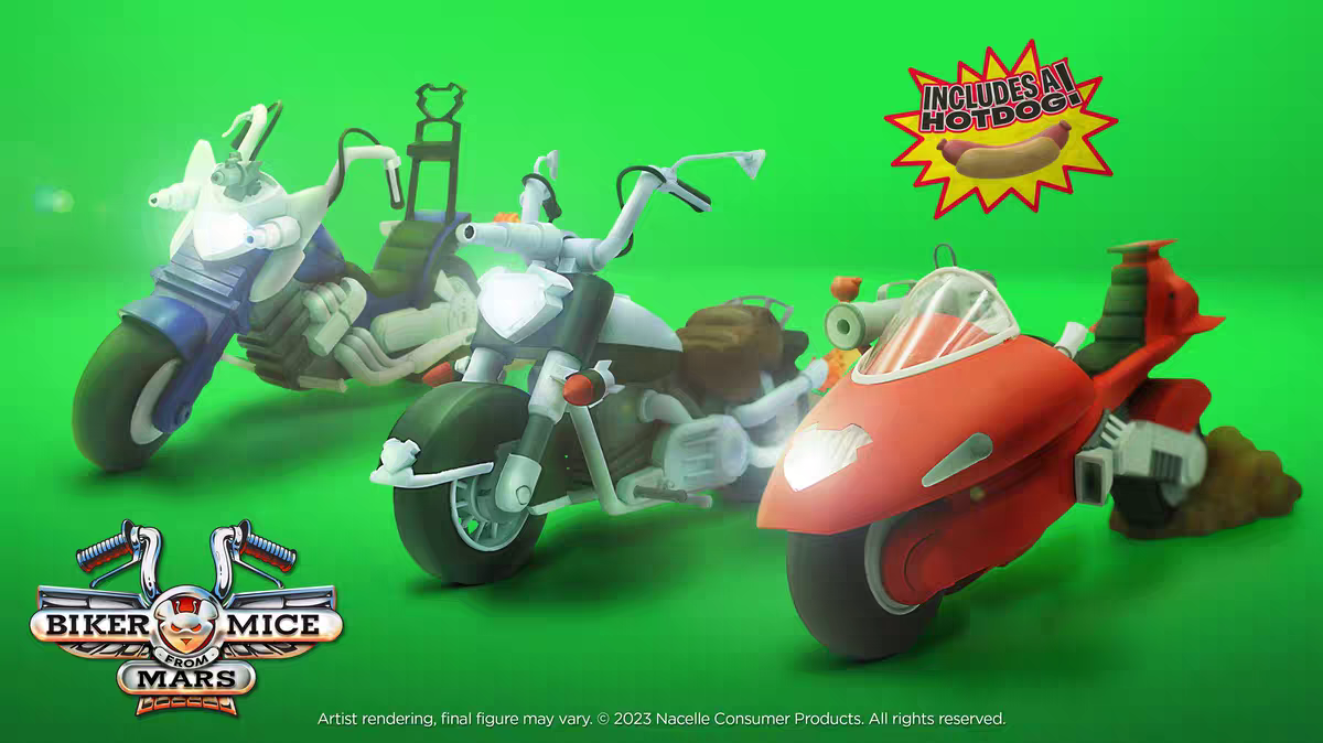 NACELLE 1993 Biker Mice from Mars 1/12 Scale Figure with Motorcycle Toy - Picture 19 of 23
