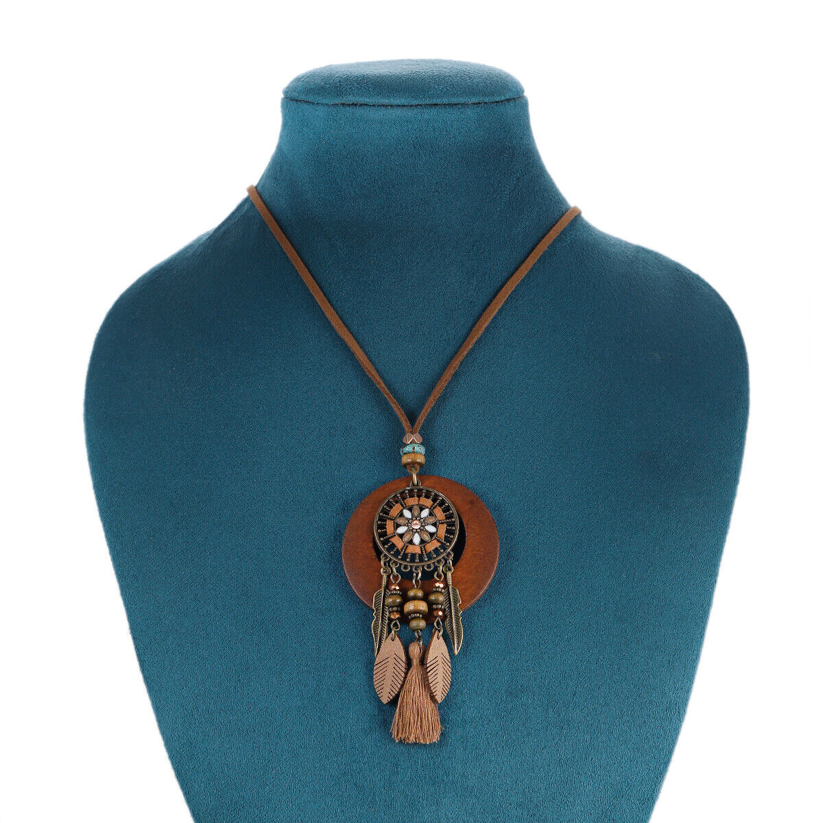 Vintage Ethnic Style Long Women Necklace Metal Chain Wheel Tassel Necklace Gift - Picture 8 of 20