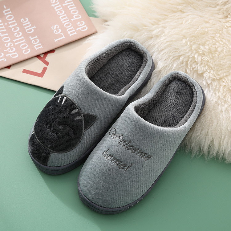 Womens Cute Cat Plush Slippers Indoor Winter Warm Soft Anti-Slip House Shoes UK - Picture 14 of 14