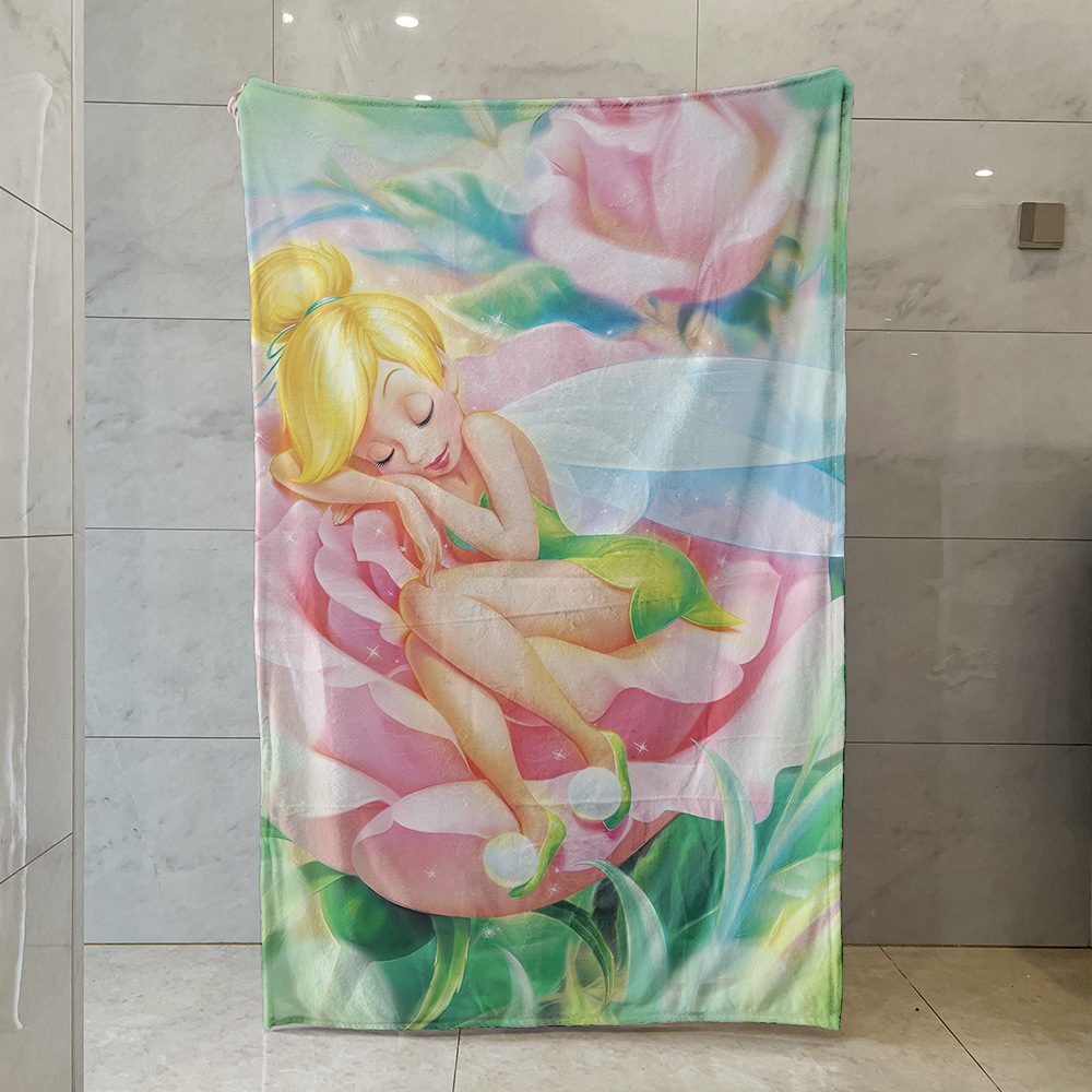 Wonderful Tinker Bell Fairy Multi-pattern Single-sided Flannel Blanket Blanket