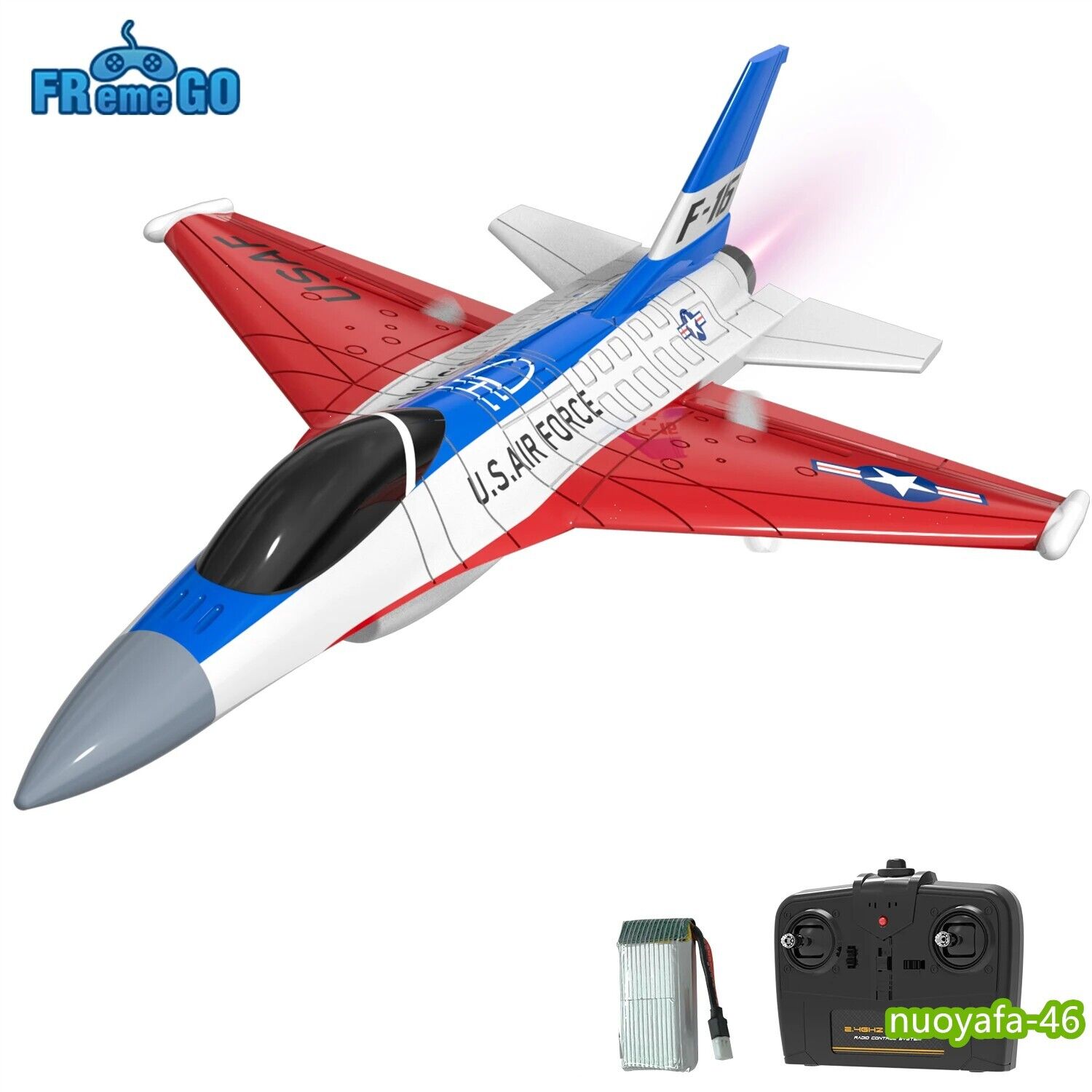VOLENTEX F16 Falcon RC Plane 2.4Ghz 2CH Remote Control Fighter Toy w/ LED Lights - Picture 14 of 16
