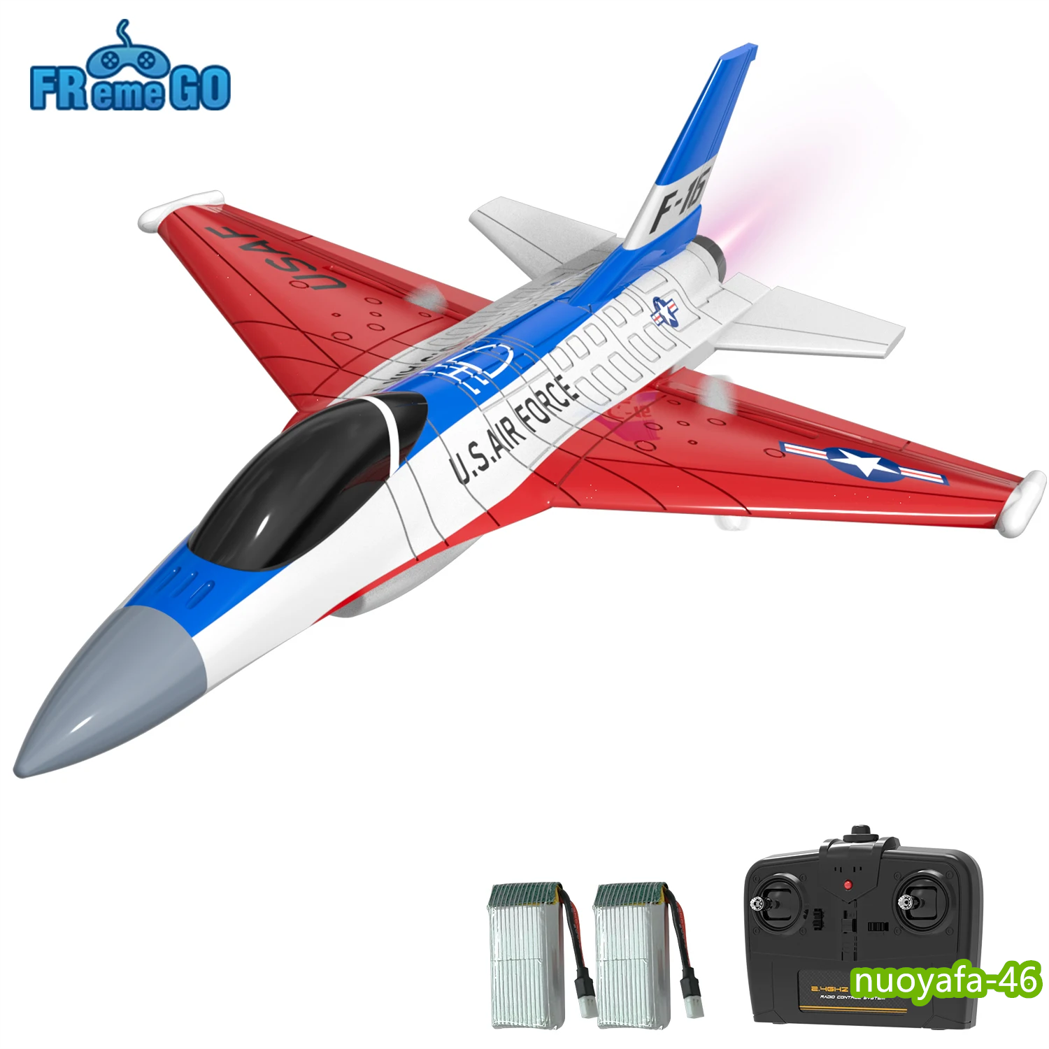 VOLENTEX F16 Falcon RC Plane 2.4Ghz 2CH Remote Control Fighter Toy w/ LED Lights - Picture 15 of 16