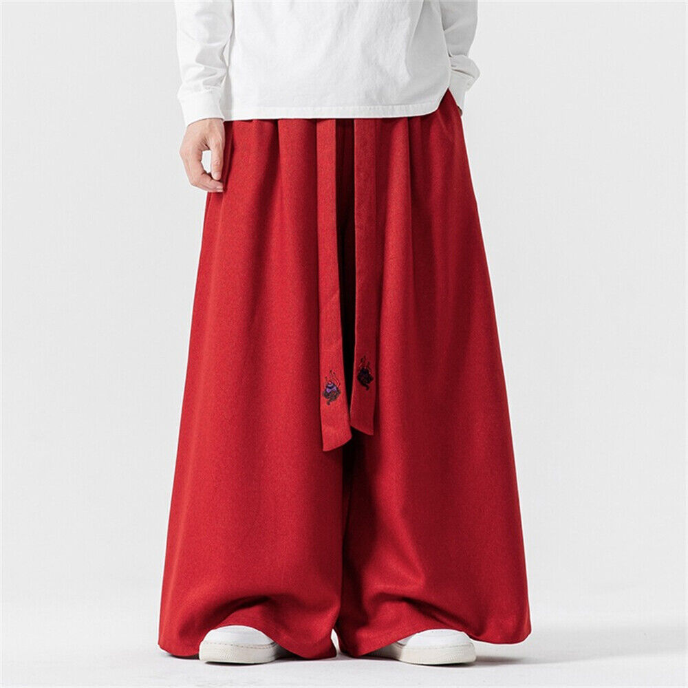 Pantalones holgados informales estilo chino para hombre entrenamiento holgados pantalones deportivos pantalones de pierna ancha - Imagen 21 de 24