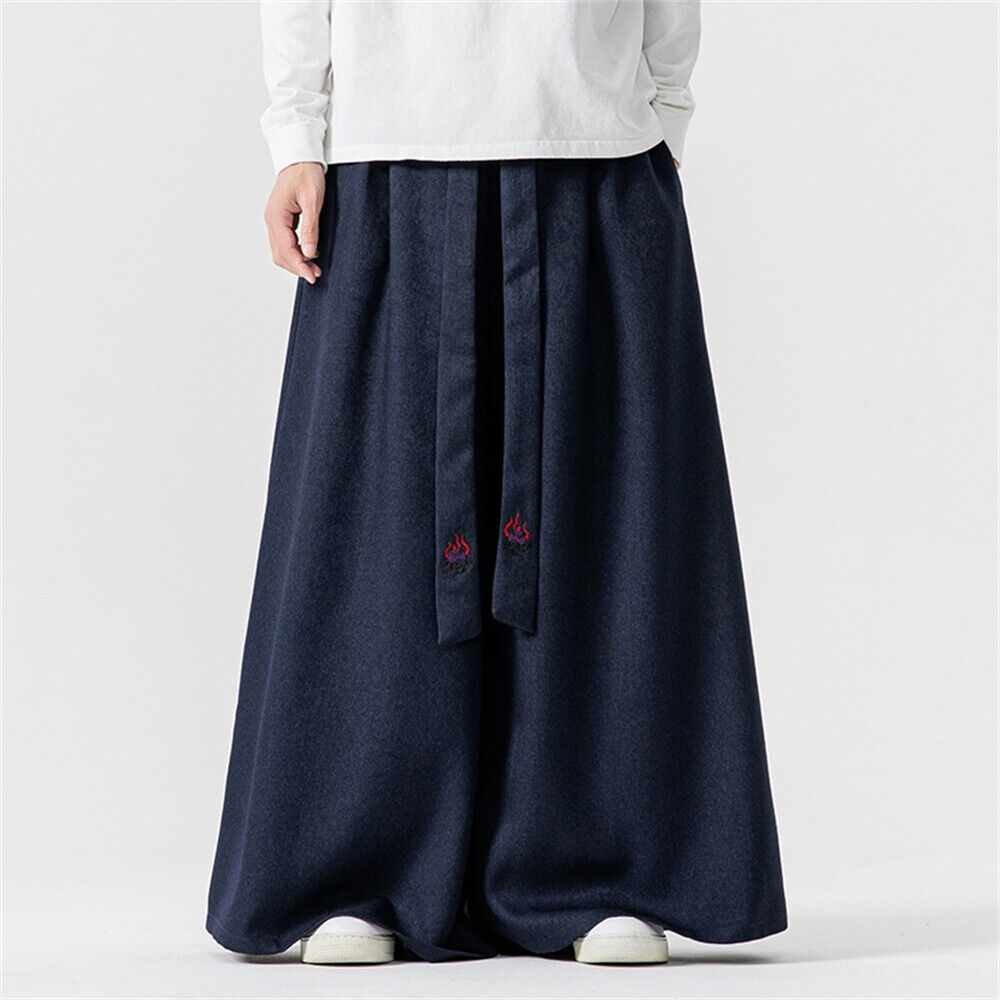 Pantalones holgados informales estilo chino para hombre entrenamiento holgados pantalones deportivos pantalones de pierna ancha - Imagen 20 de 24