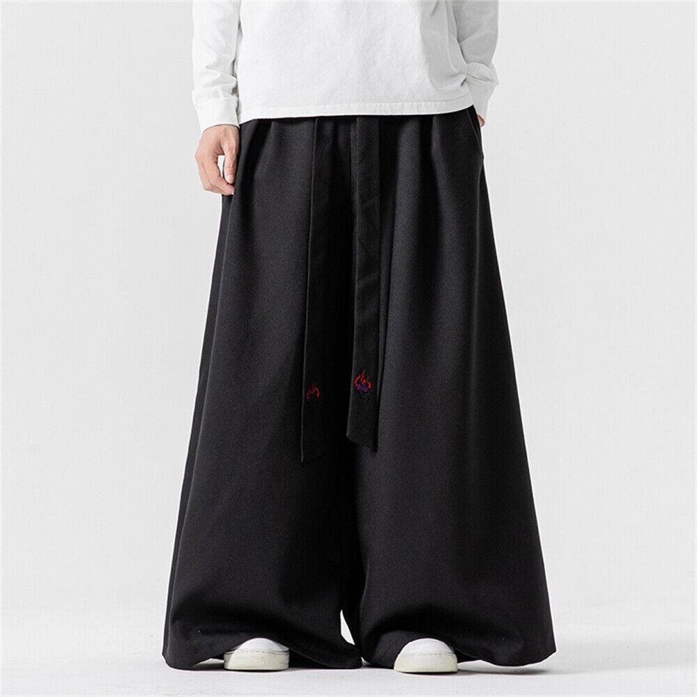 Pantalones holgados informales estilo chino para hombre entrenamiento holgados pantalones deportivos pantalones de pierna ancha - Imagen 23 de 24