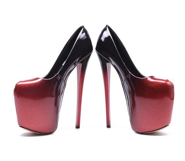 Zapatos de tacón súper altos de plataforma para mujer Zapatos de salón de moda para club nocturno de fiesta - Imagen 18 de 18