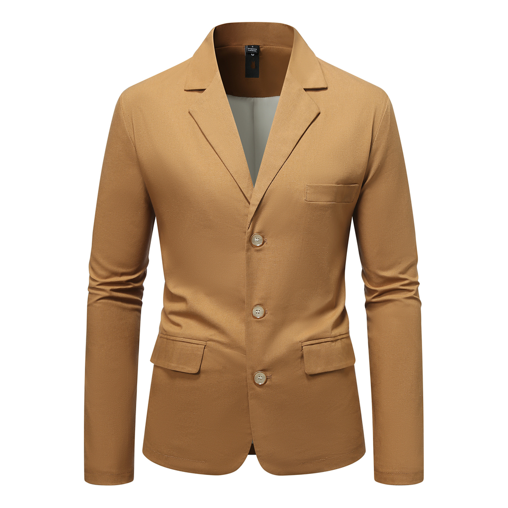 Men Linen Blend Blazer Jacket Business Casual Button Slim Fit Suit Coat Tops - Picture 18 of 18