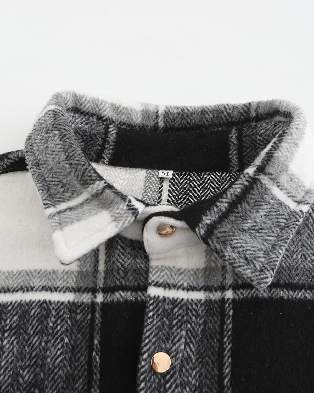 Mens Casual Cotton Plaid Shirts Long Sleeve Button-Down Flannel Overshirt Jacket - Picture 33 of 112