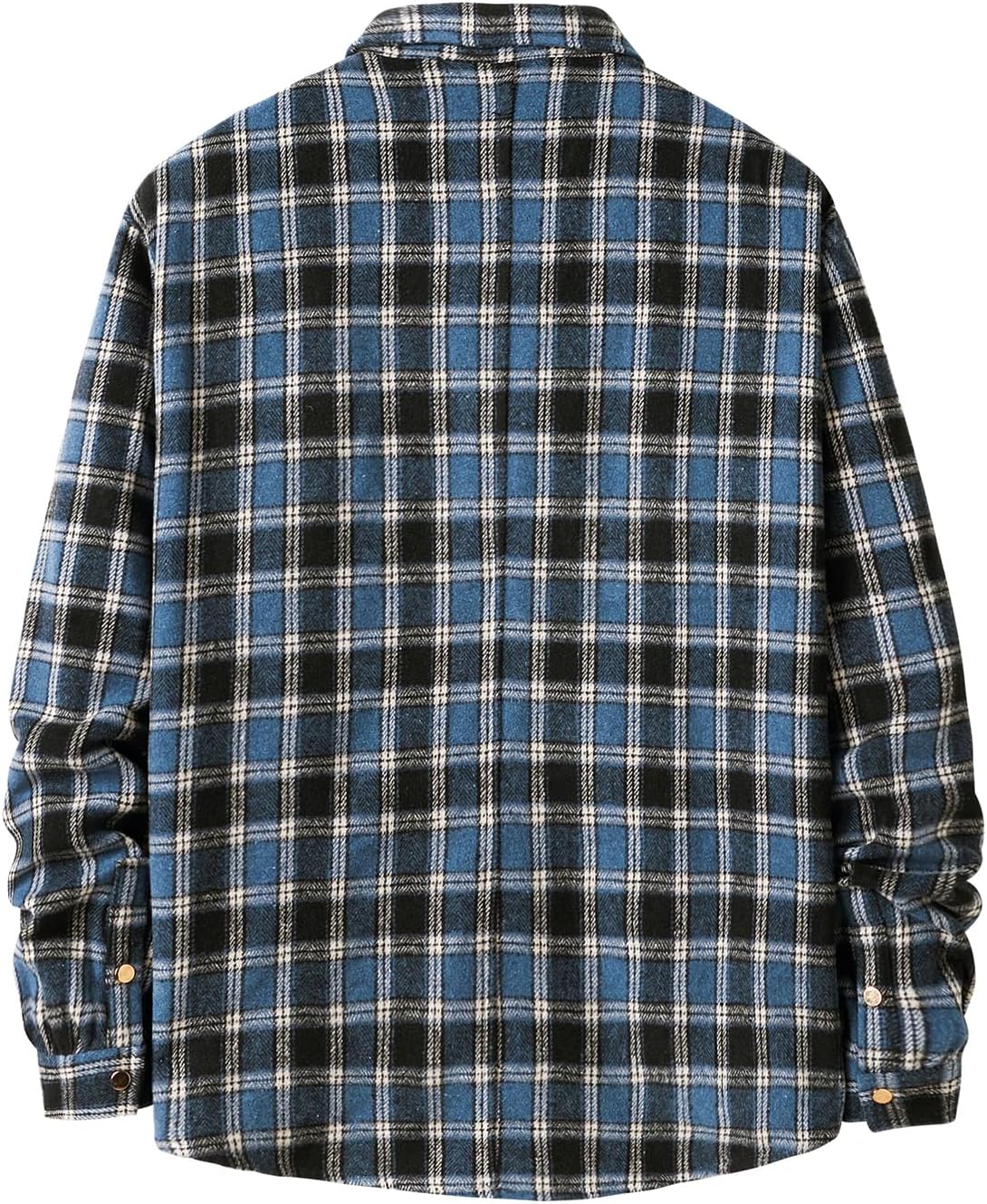 Mens Casual Cotton Plaid Shirts Long Sleeve Button-Down Flannel Overshirt Jacket - Picture 38 of 112