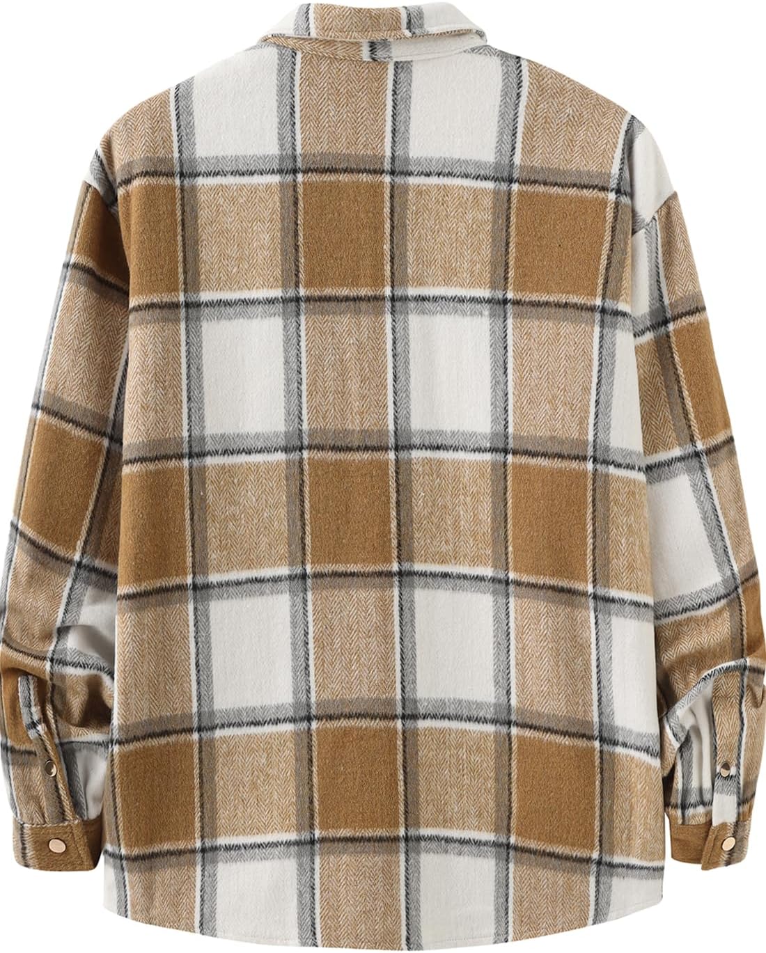 Mens Casual Cotton Plaid Shirts Long Sleeve Button-Down Flannel Overshirt Jacket - Picture 45 of 112