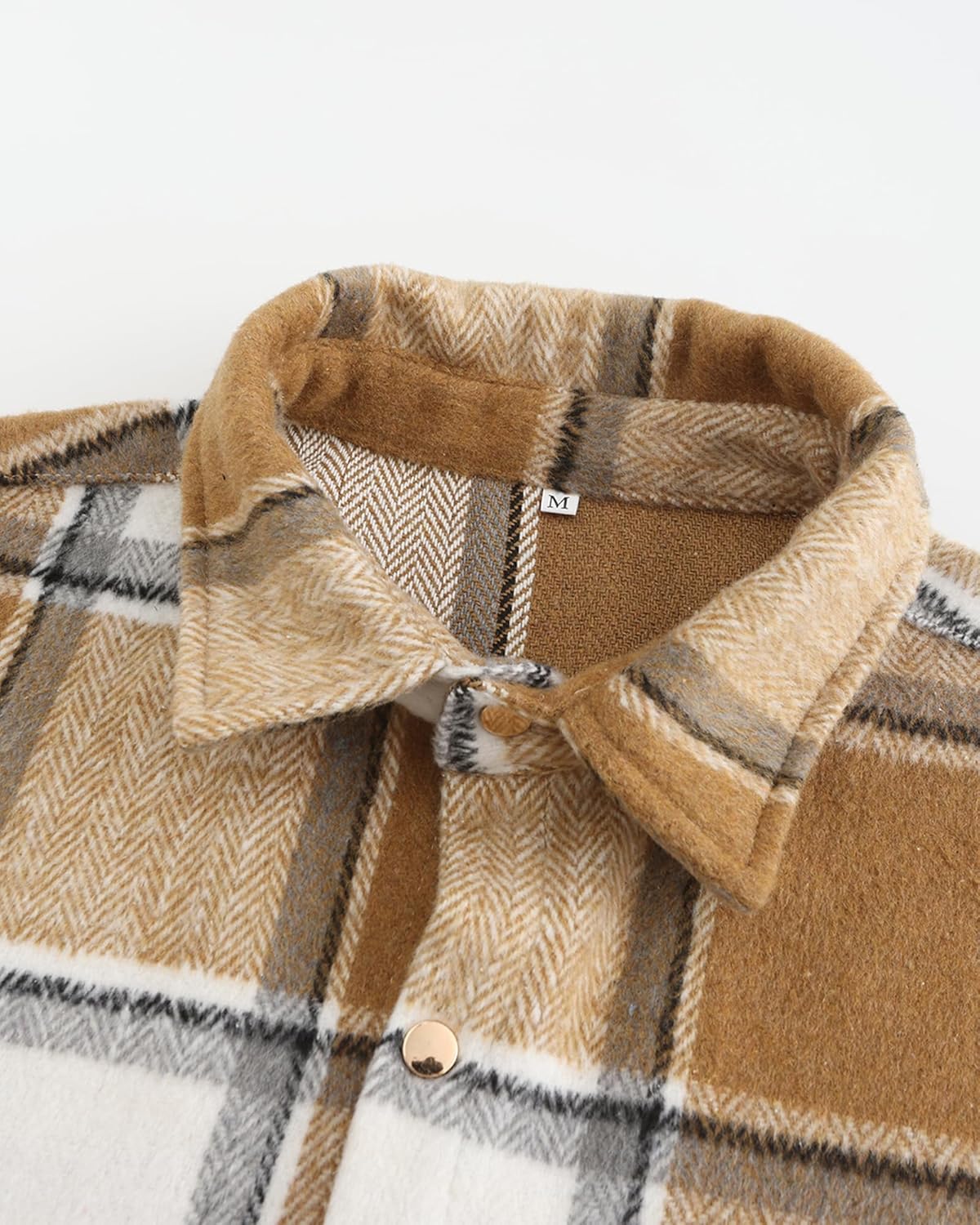 Mens Casual Cotton Plaid Shirts Long Sleeve Button-Down Flannel Overshirt Jacket - Picture 46 of 112